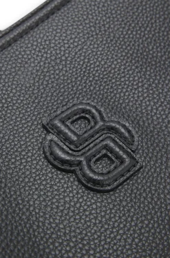 Grained faux-leather tote bag with Double B monogram