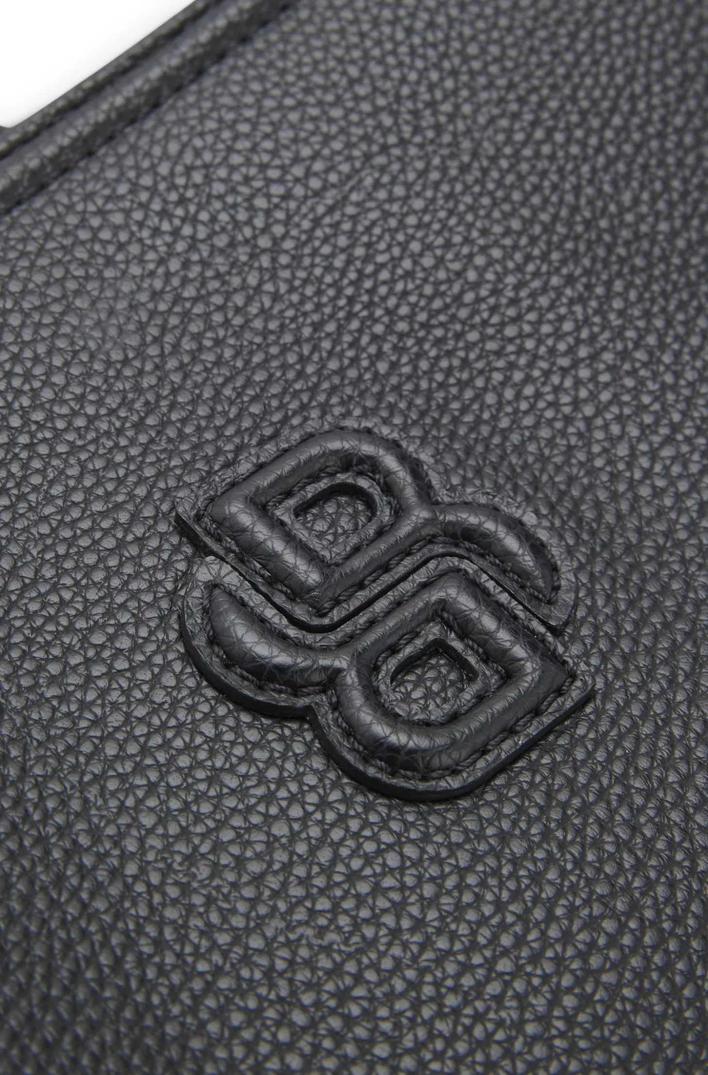 Grained faux-leather tote bag with Double B monogram