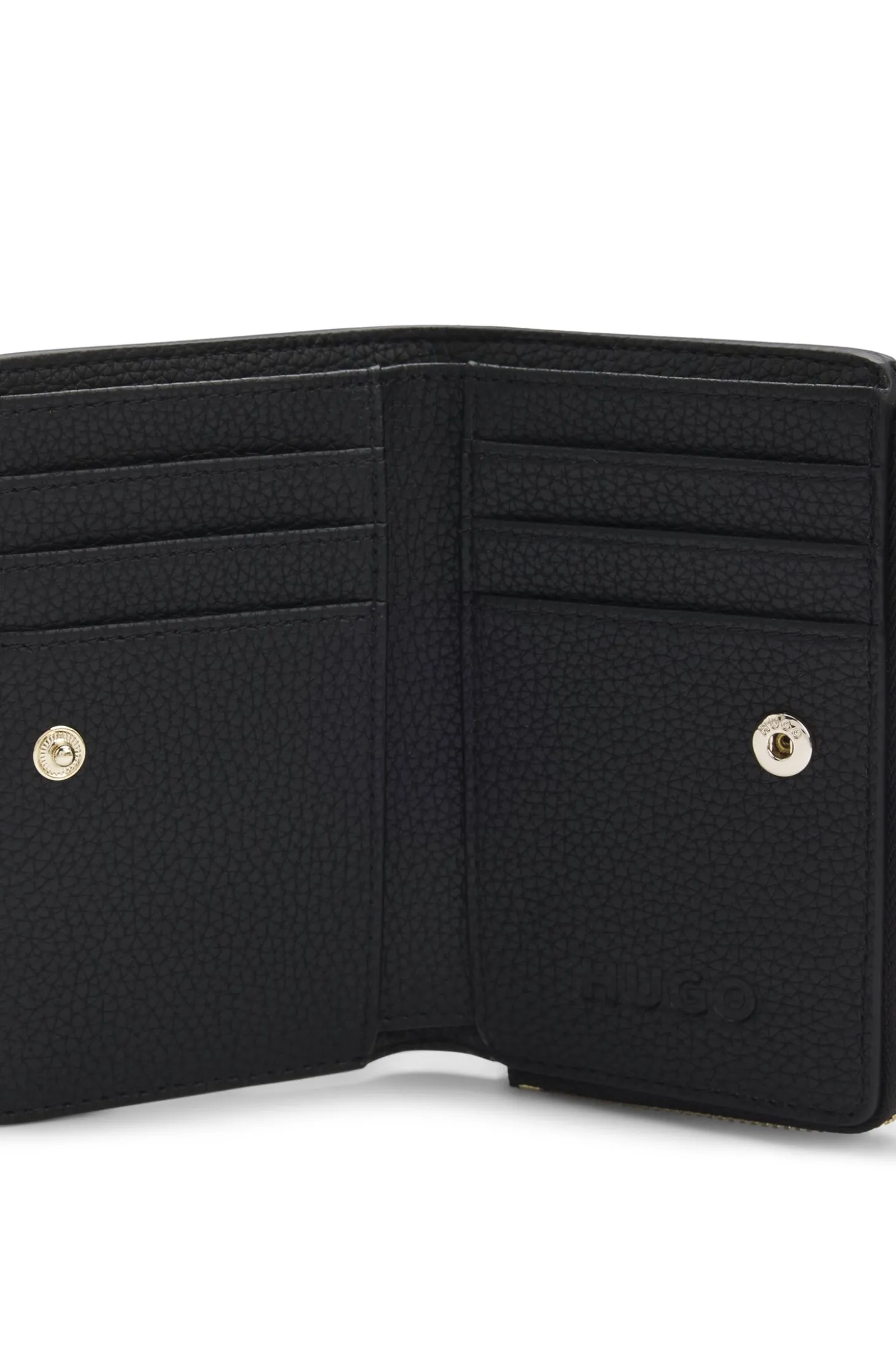 Grained faux-leather wallet with logo lettering