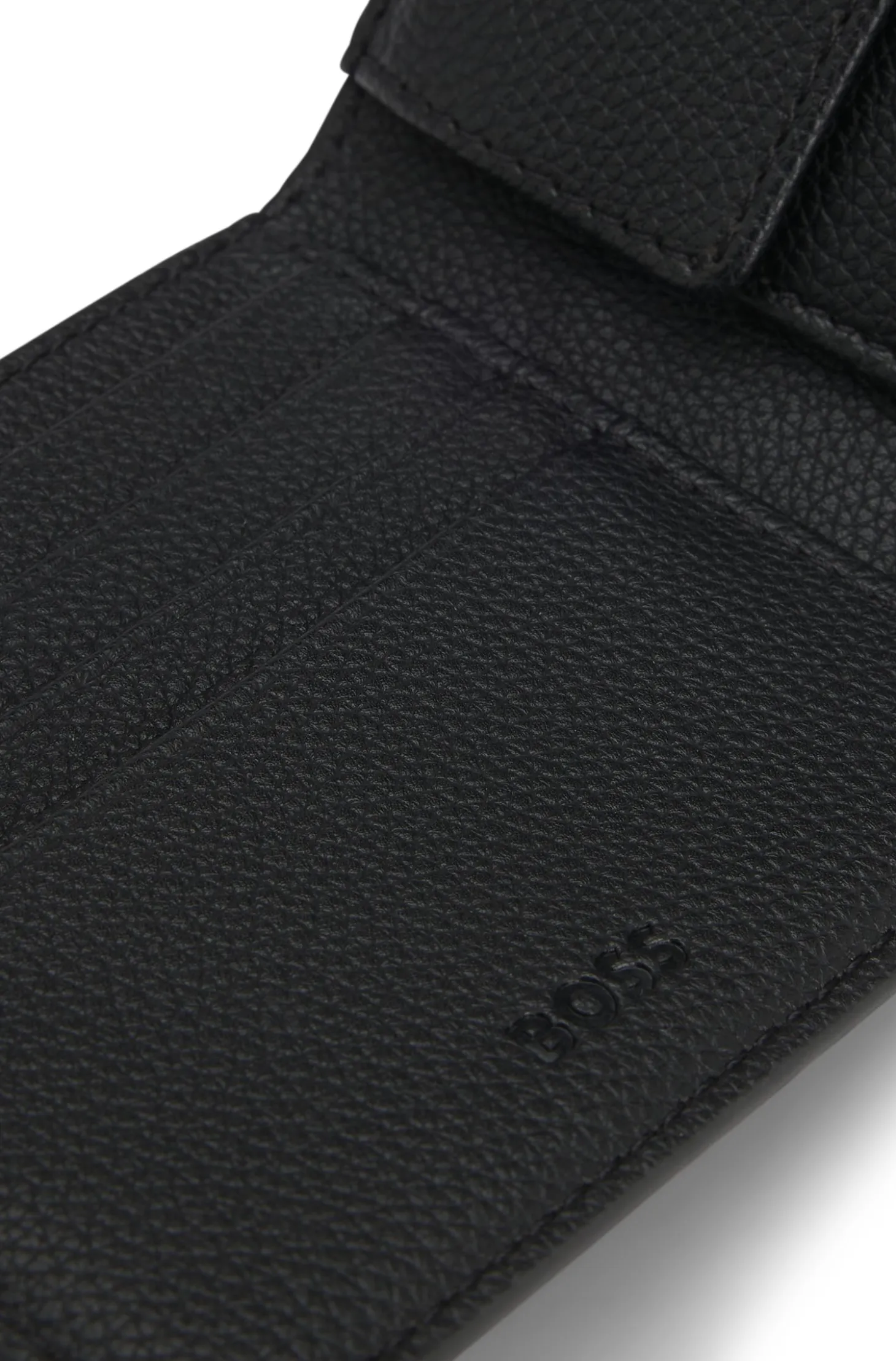 Grained faux-leather wallet with signature-stripe trim