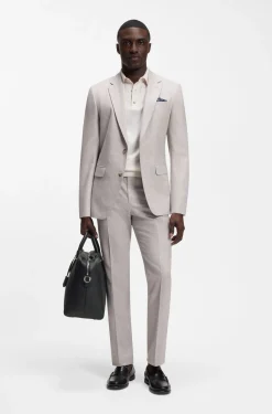 Grained-leather holdall with embossed logo