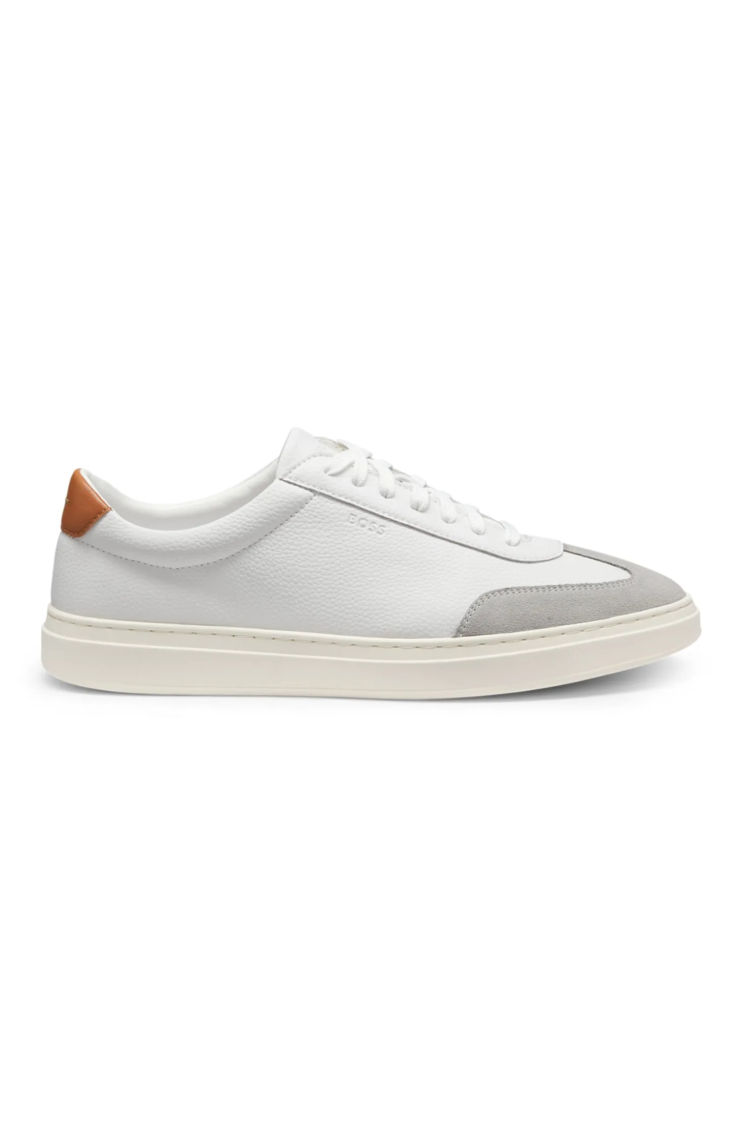Grained-leather trainers with contrast backtab