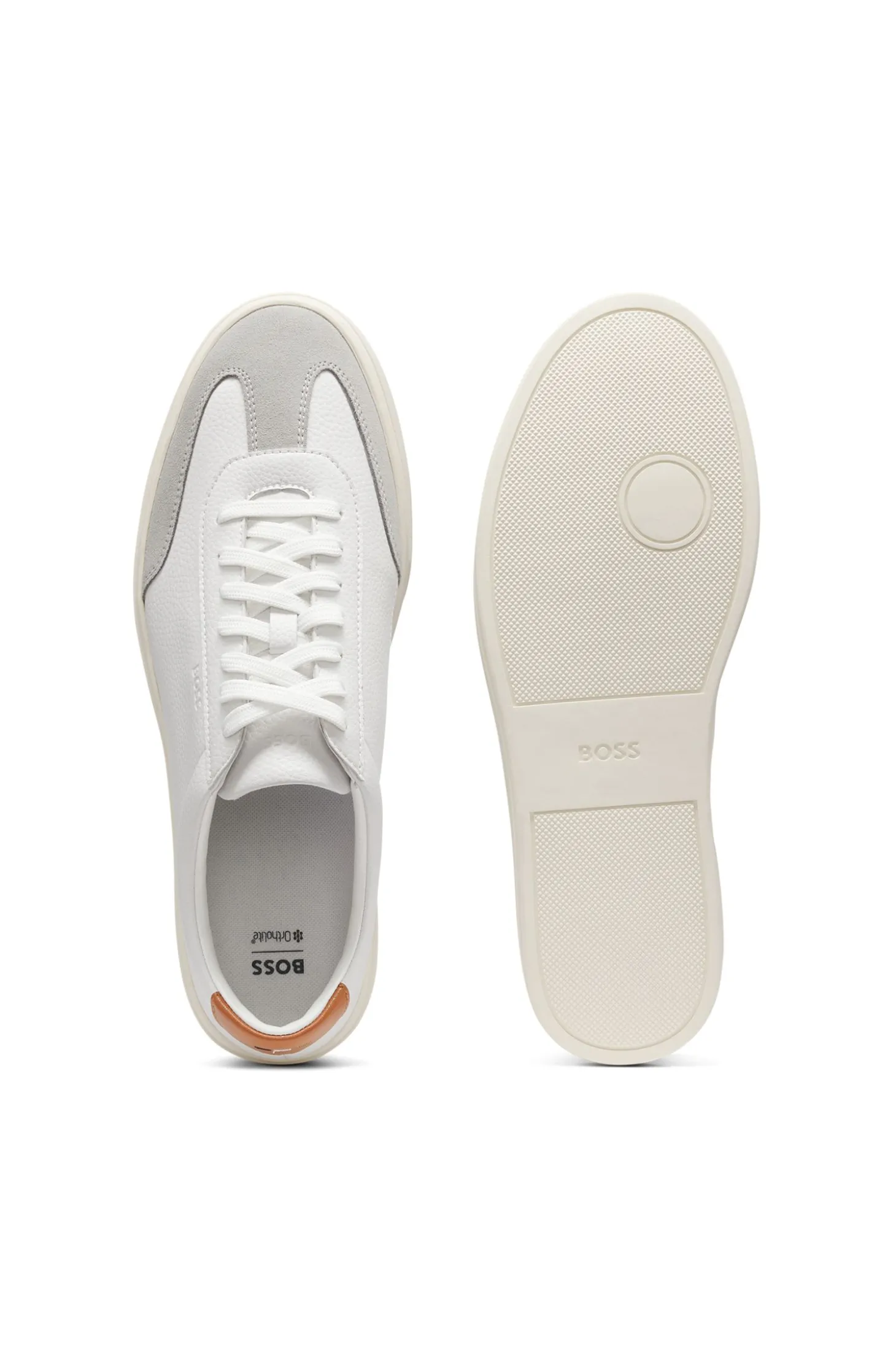 Grained-leather trainers with contrast backtab