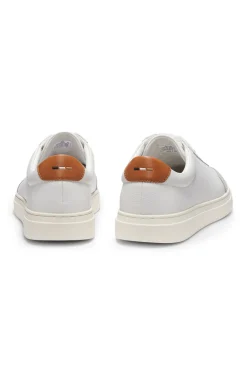 Grained-leather trainers with contrast backtab