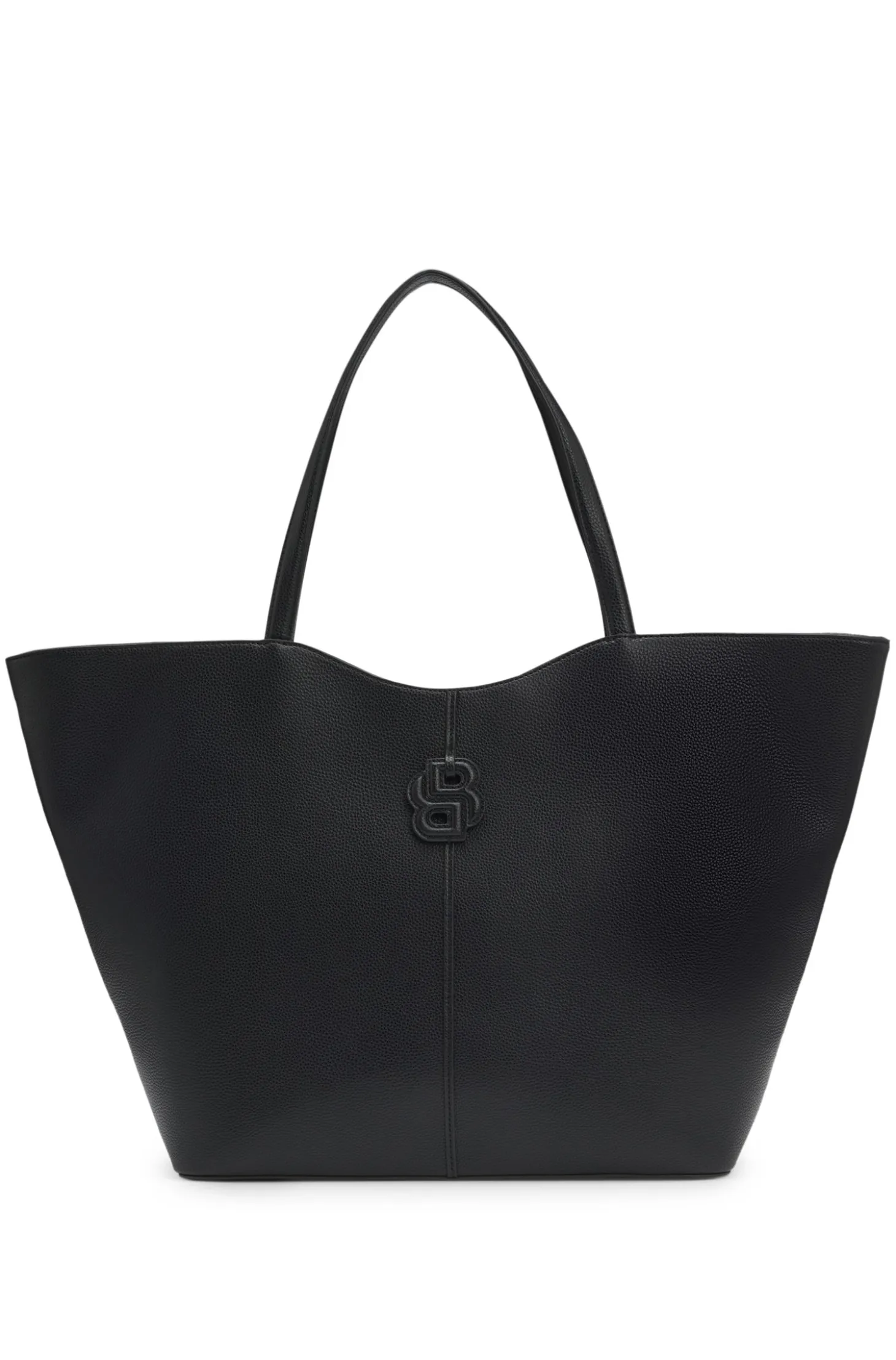 Grained tote bag with Double B monogram