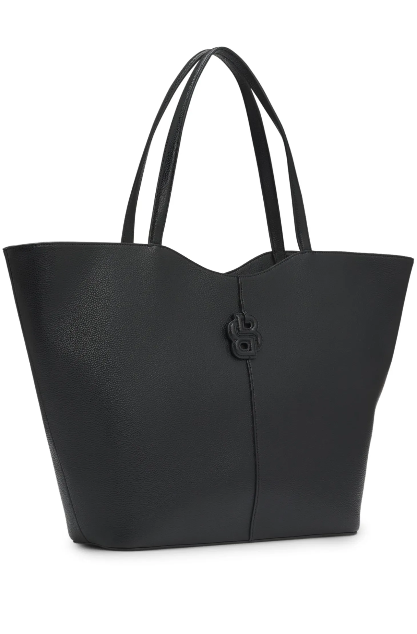 Grained tote bag with Double B monogram