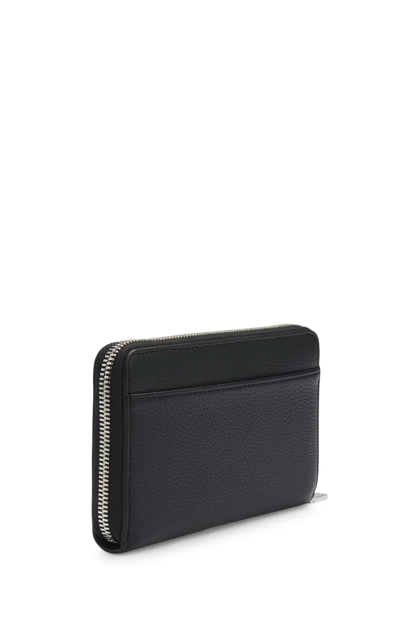 Grained ziparound wallet with Double B monogram