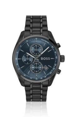 Grand Prix 44 chronograph watch with blue dial