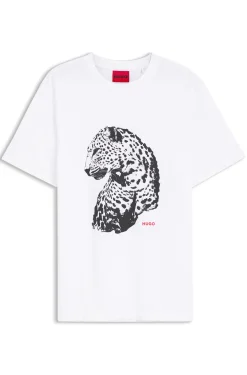 Graphic-print T-shirt in cotton jersey