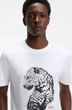Graphic-print T-shirt in cotton jersey