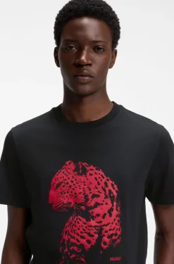 Graphic-print T-shirt in cotton jersey