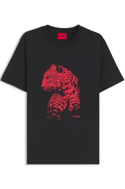 Graphic-print T-shirt in cotton jersey