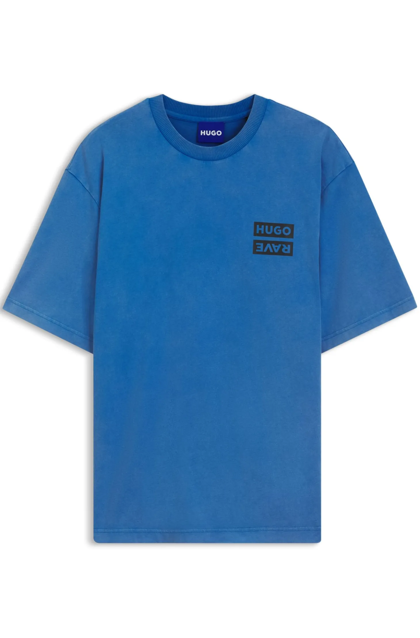 Graphic-print T-shirt in washed cotton jersey