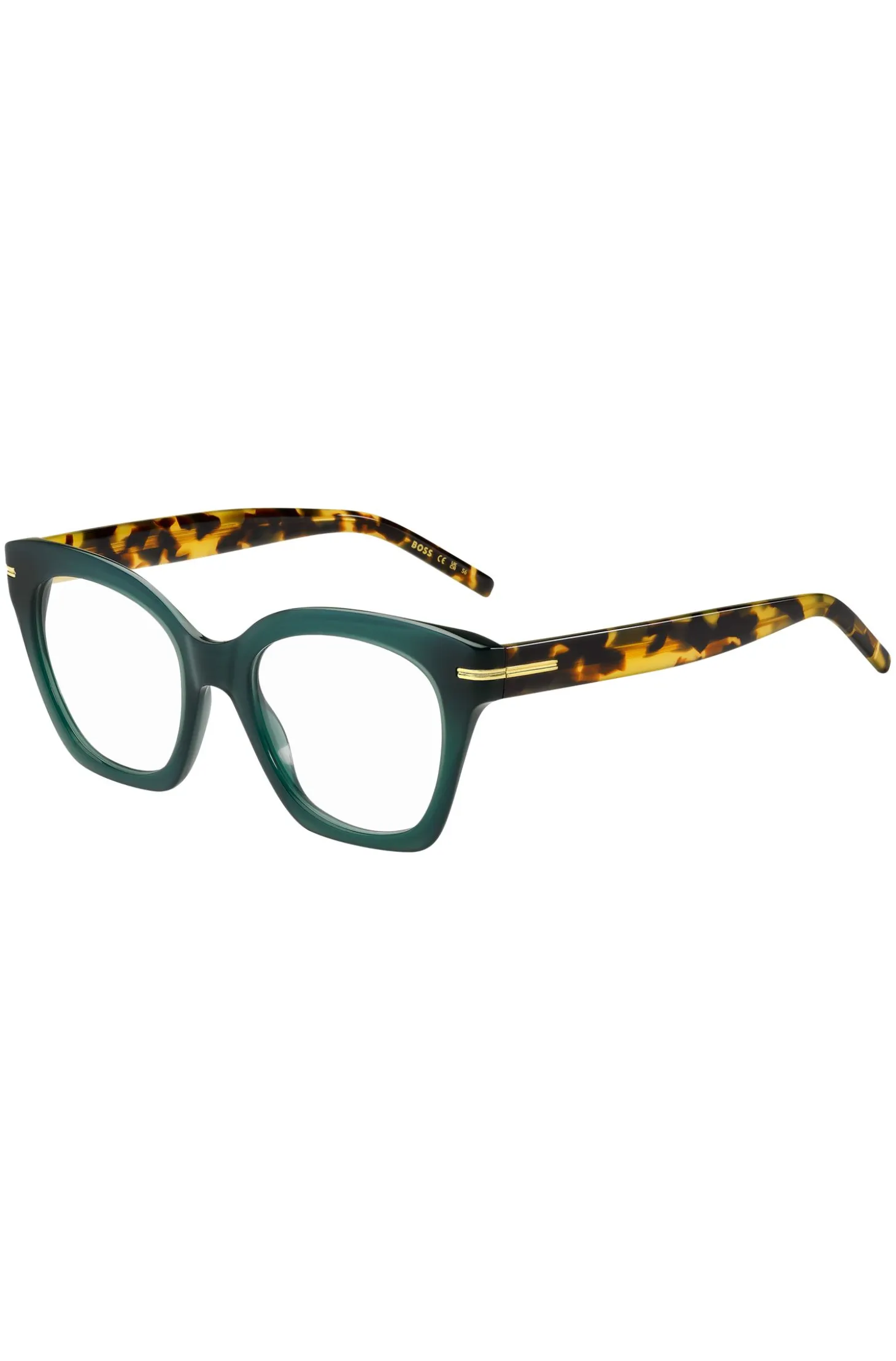 Green-acetate optical frames with Havana temples