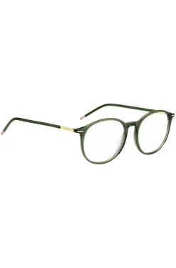 Green-acetate optical frames with gold-tone detailing