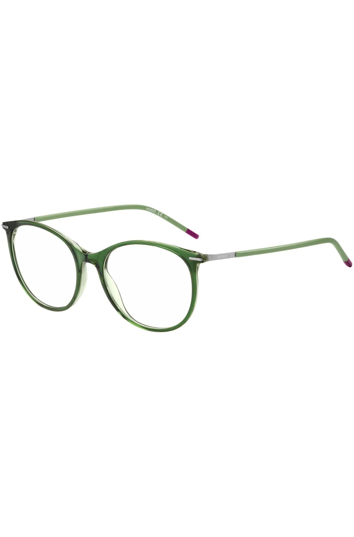 Green-acetate optical frames with stainless-steel temples