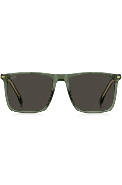 Green-acetate sunglasses with gold-tone trims