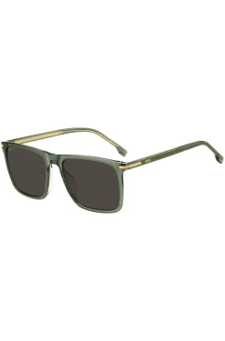 Green-acetate sunglasses with gold-tone trims
