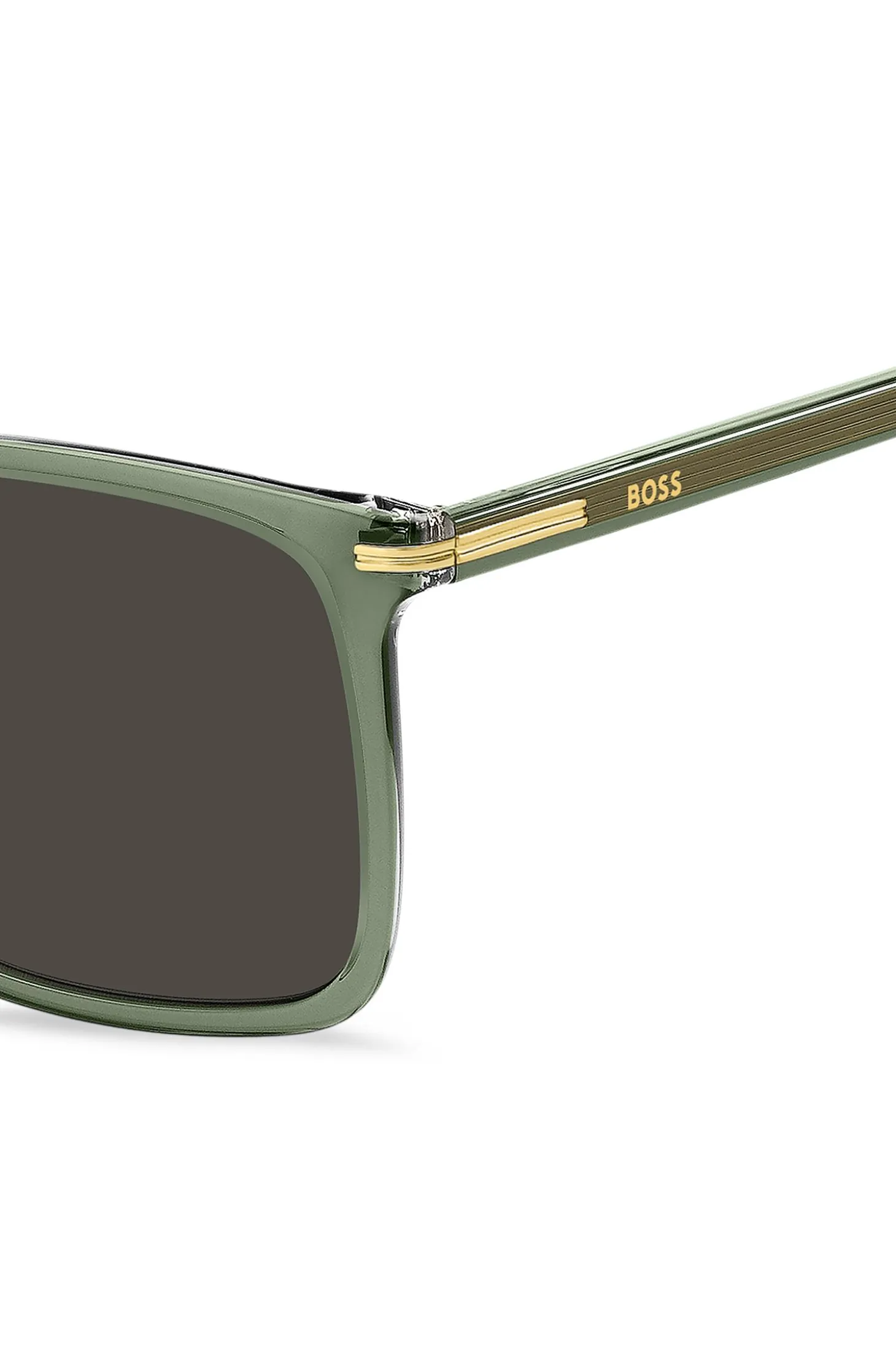 Green-acetate sunglasses with gold-tone trims