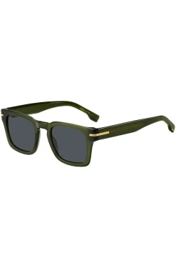 Green-acetate sunglasses with gold-tone hardware