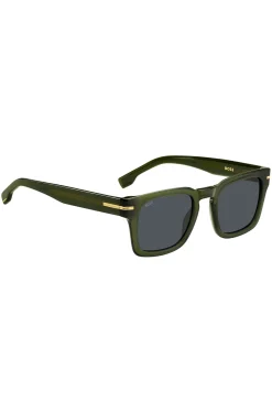 Green-acetate sunglasses with gold-tone hardware