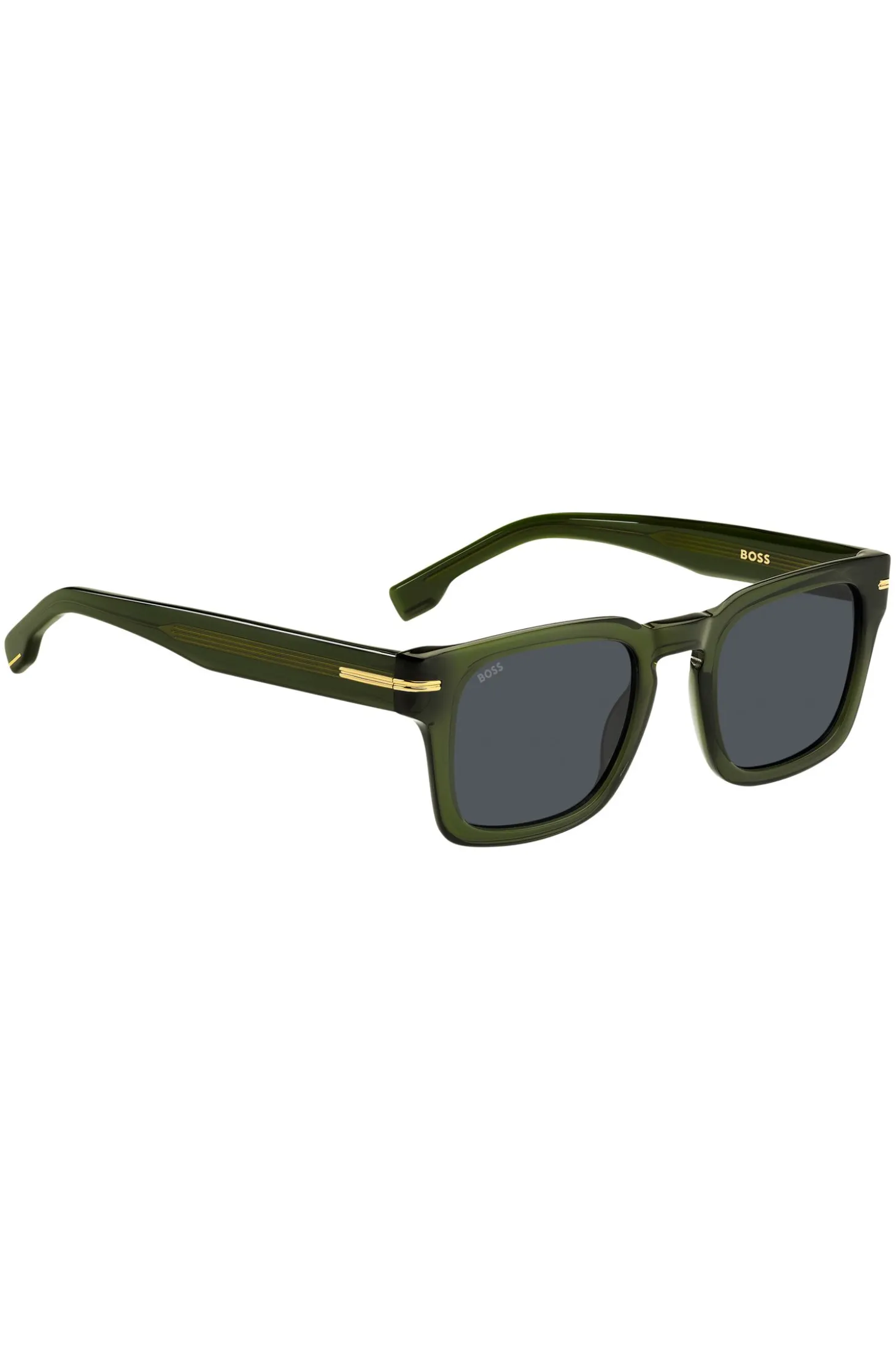 Green-acetate sunglasses with gold-tone hardware