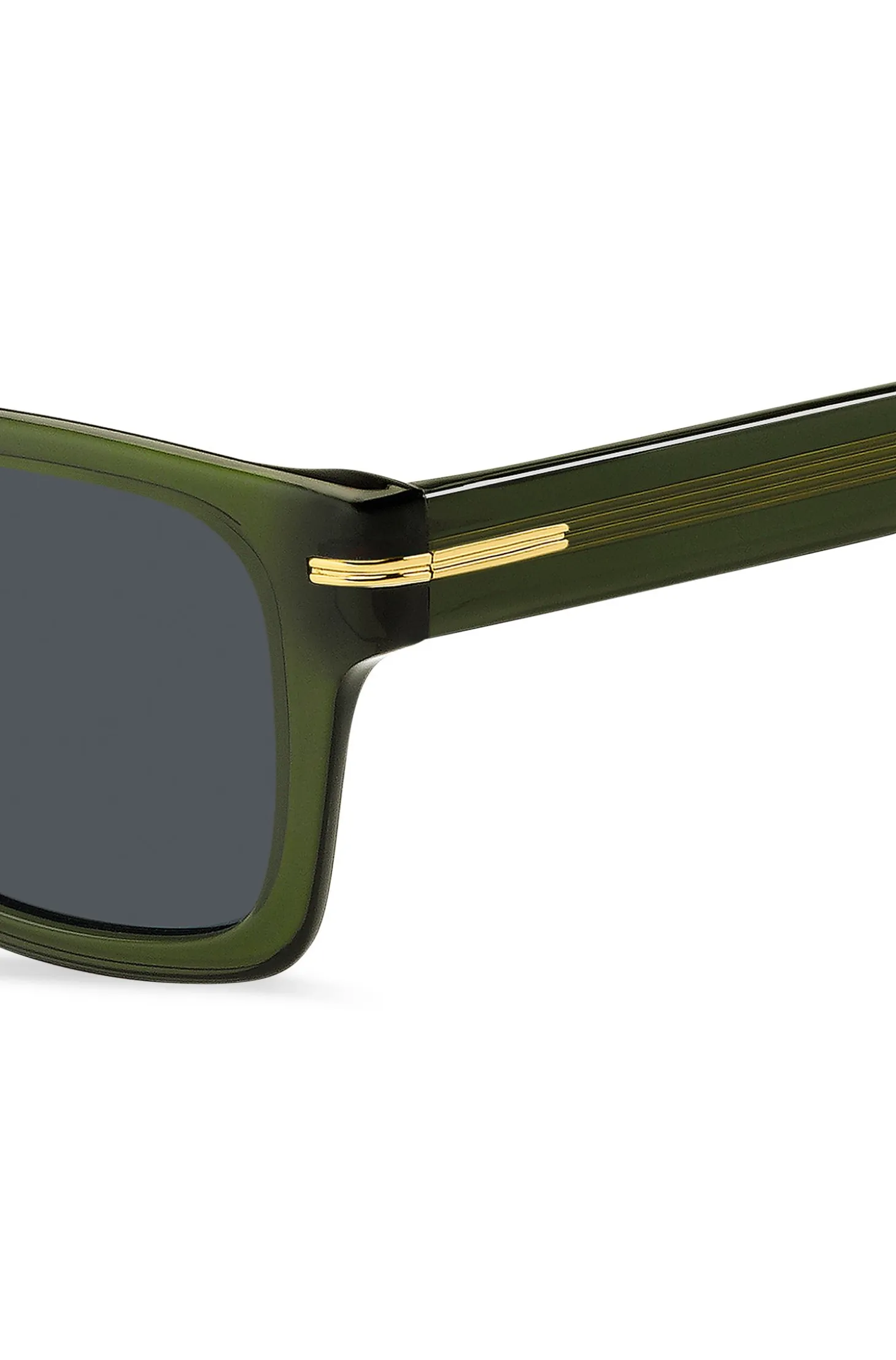 Green-acetate sunglasses with gold-tone hardware