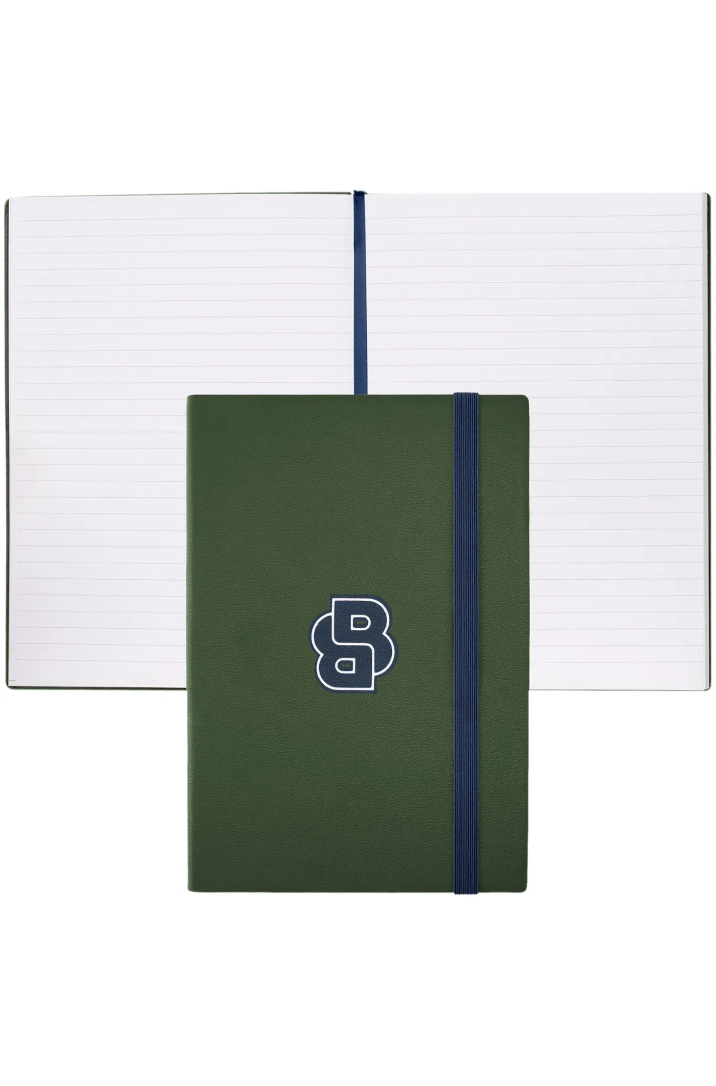 Green A5 notebook with Double B monogram