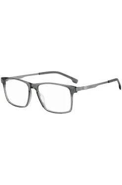 Grey-acetate optical frames with temple stripe