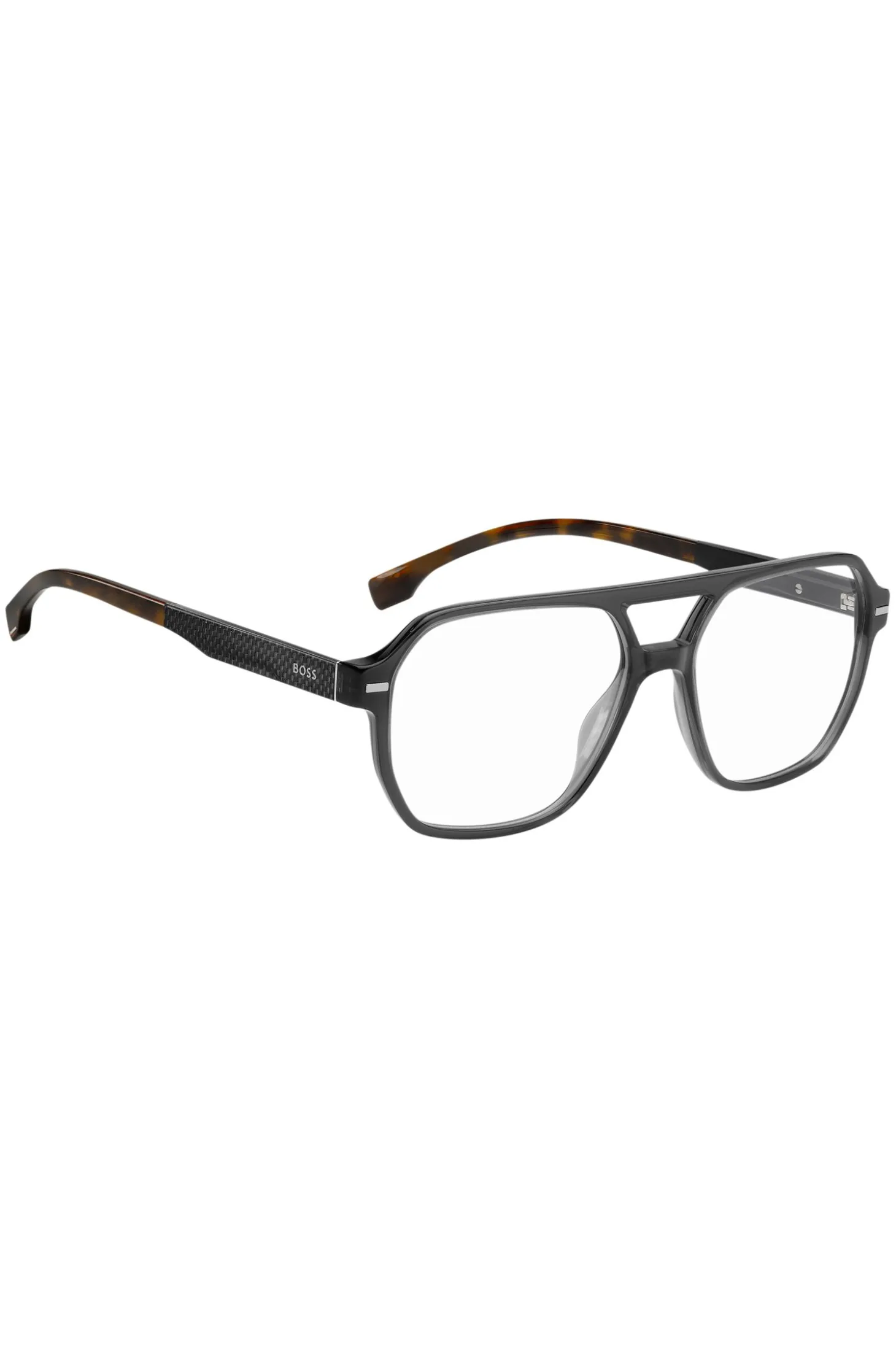 Grey-acetate optical frames with Havana end-tips