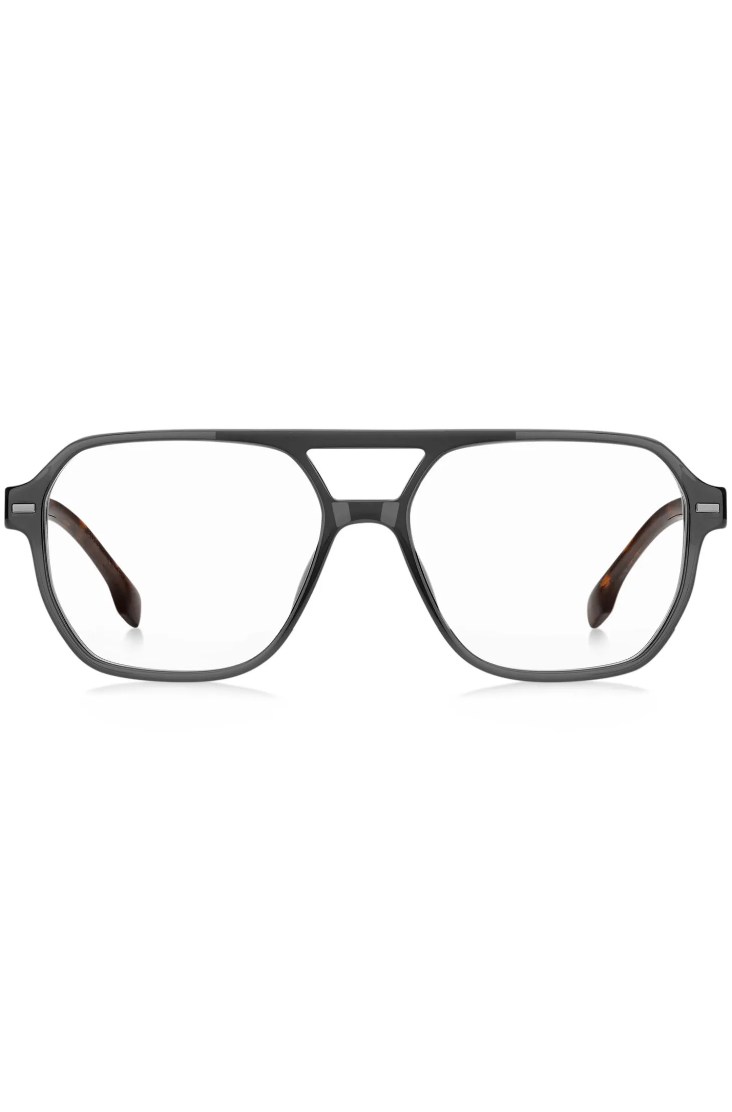 Grey-acetate optical frames with Havana end-tips