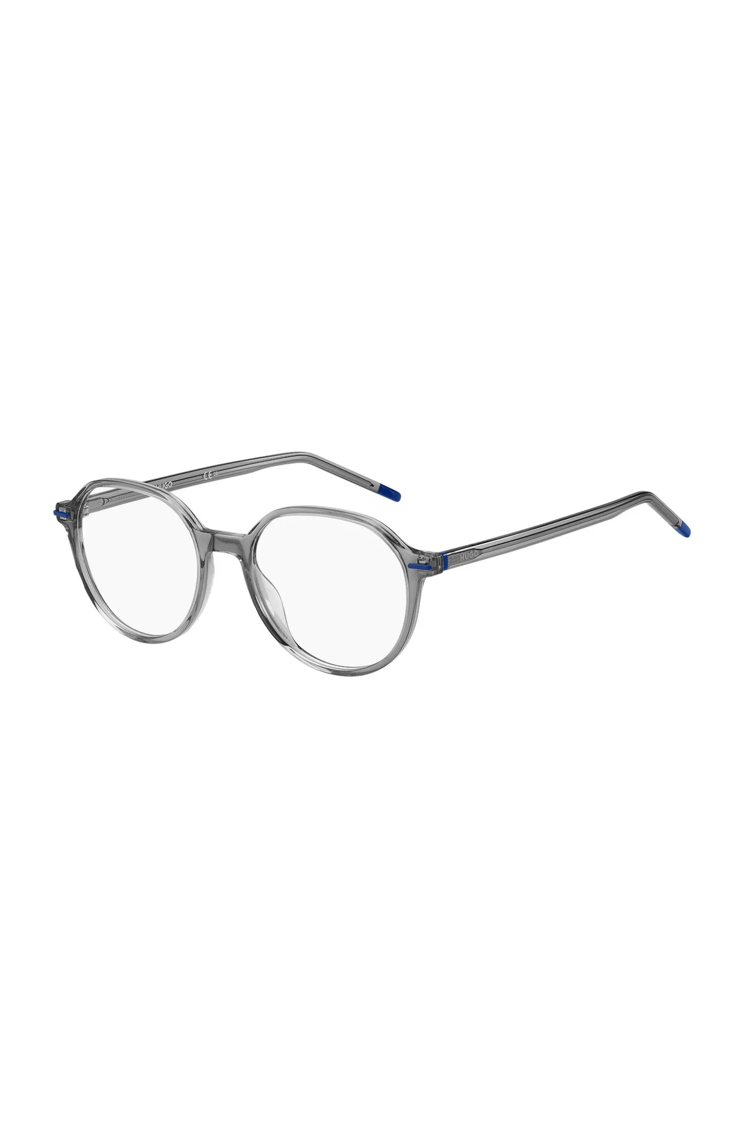 Grey-acetate optical frames with blue details