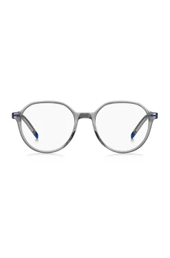 Grey-acetate optical frames with blue details