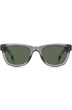 Grey-acetate sunglasses with 3D logo