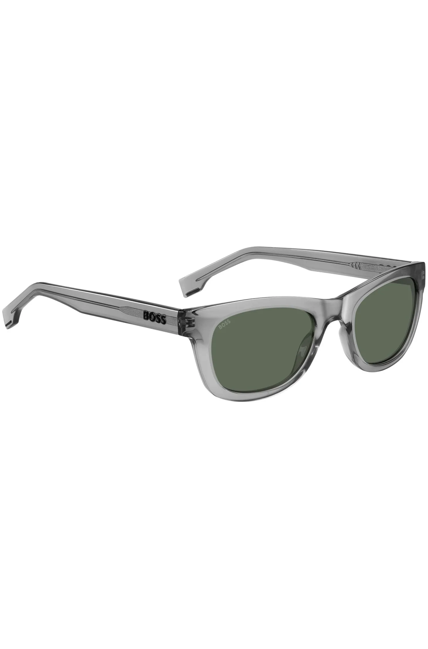 Grey-acetate sunglasses with 3D logo