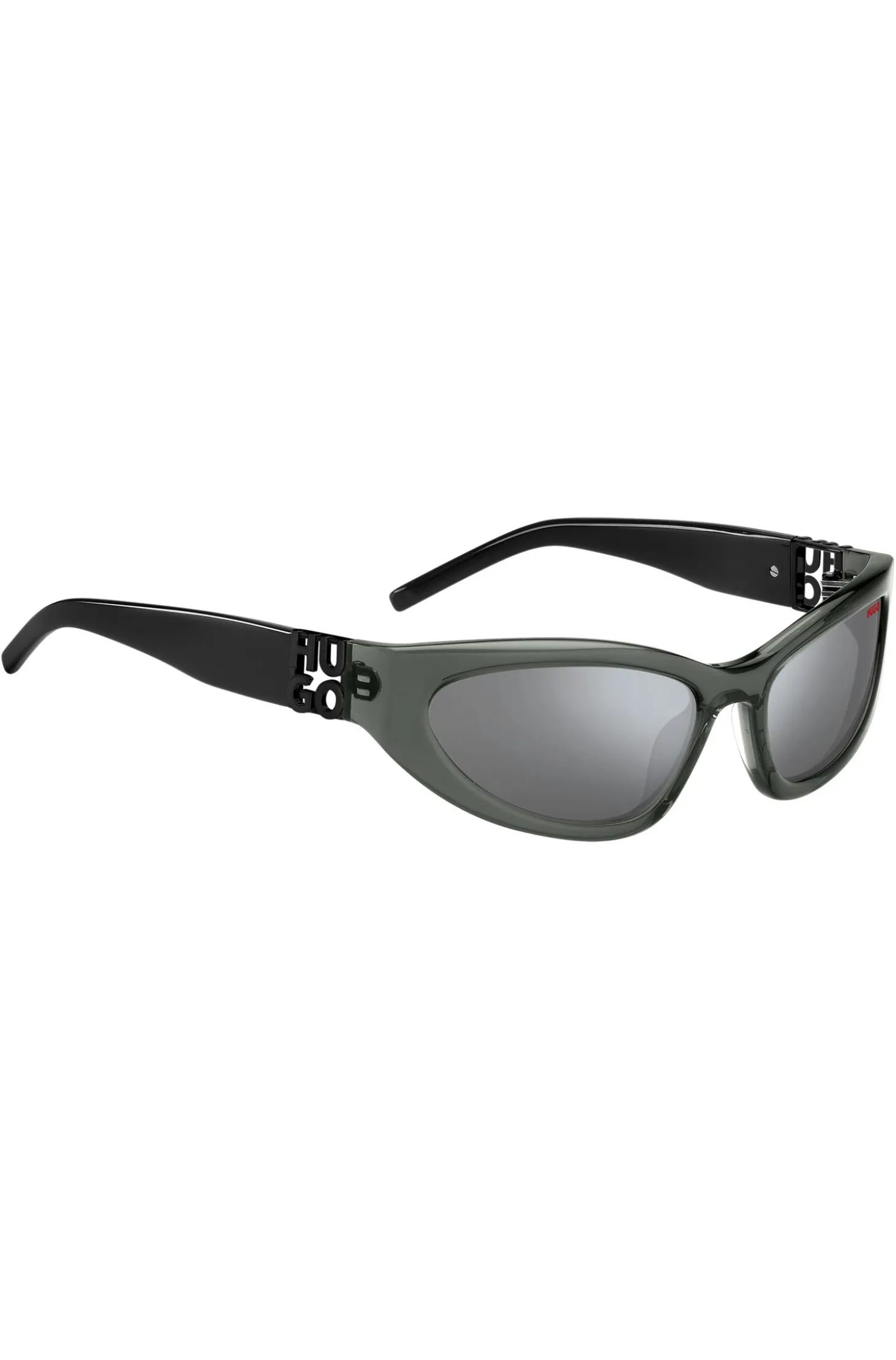 Grey-acetate sunglasses with 3D monogram