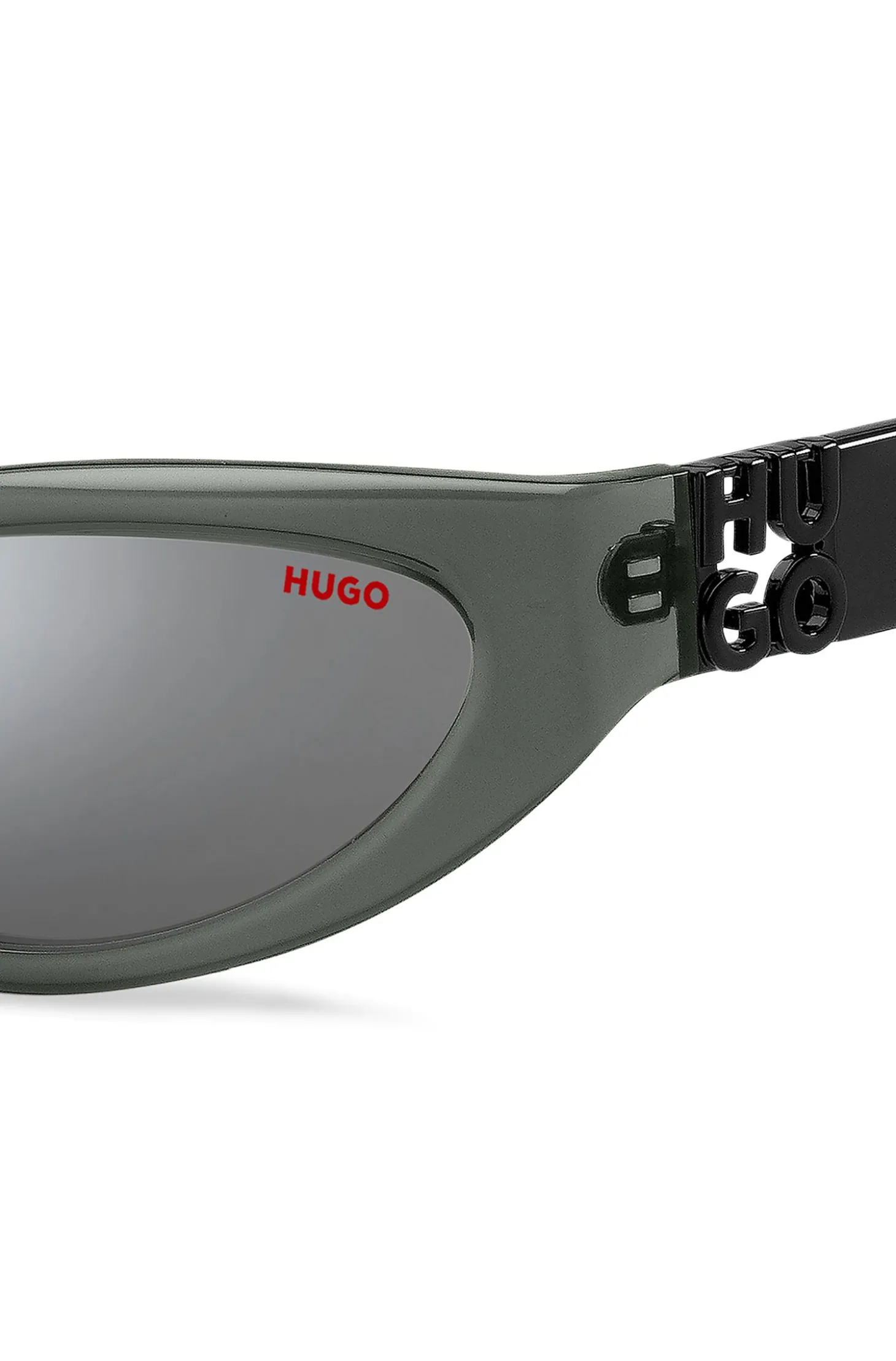 Grey-acetate sunglasses with 3D monogram