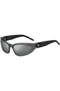 Grey-acetate sunglasses with 3D monogram