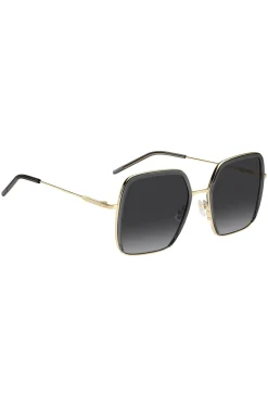 Grey-acetate sunglasses with gold-tone steel