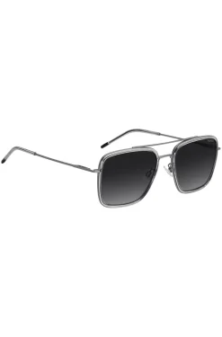 Grey sunglasses with double bridge