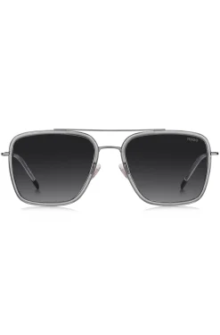 Grey sunglasses with double bridge