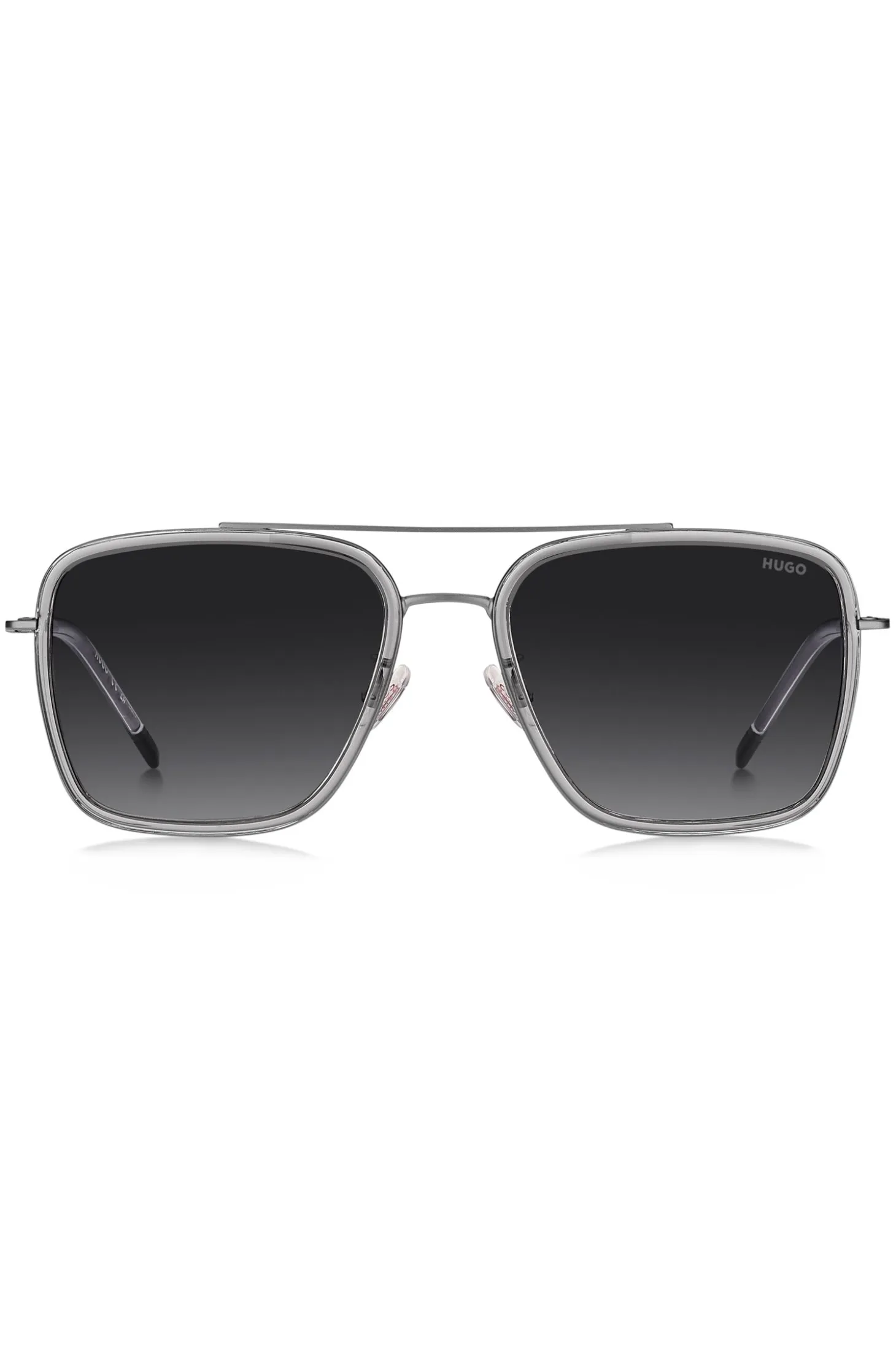 Grey sunglasses with double bridge
