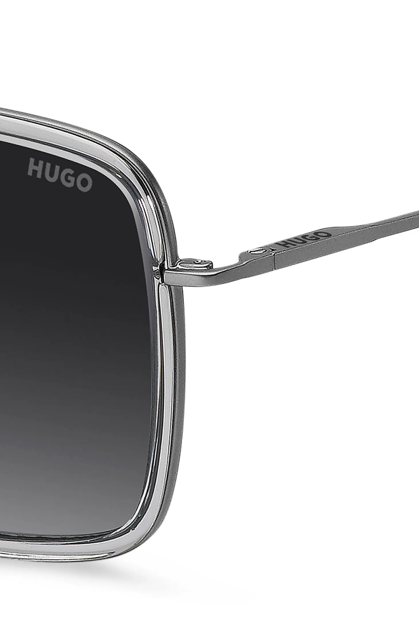 Grey sunglasses with double bridge