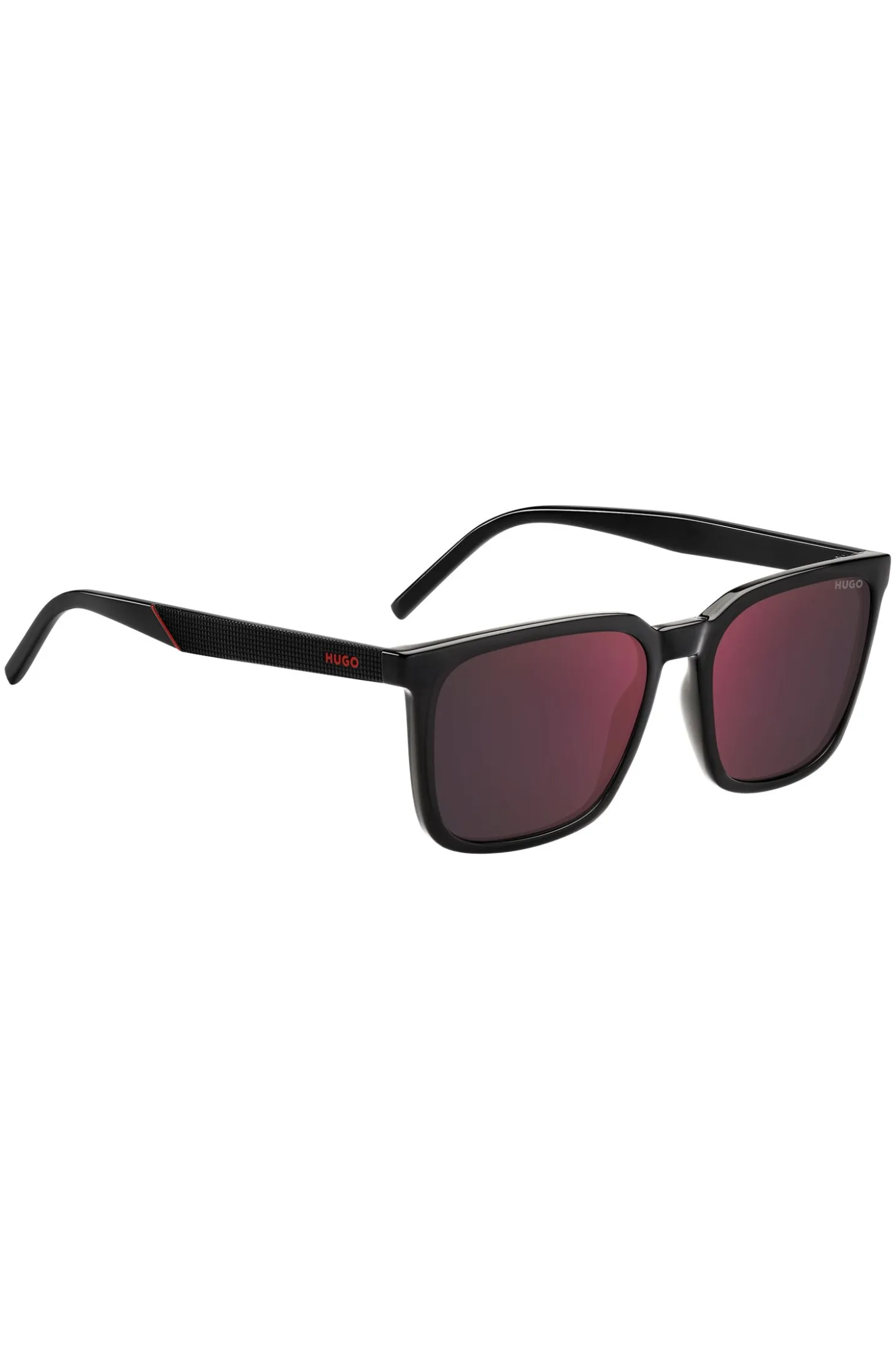 Grey sunglasses with textured temples