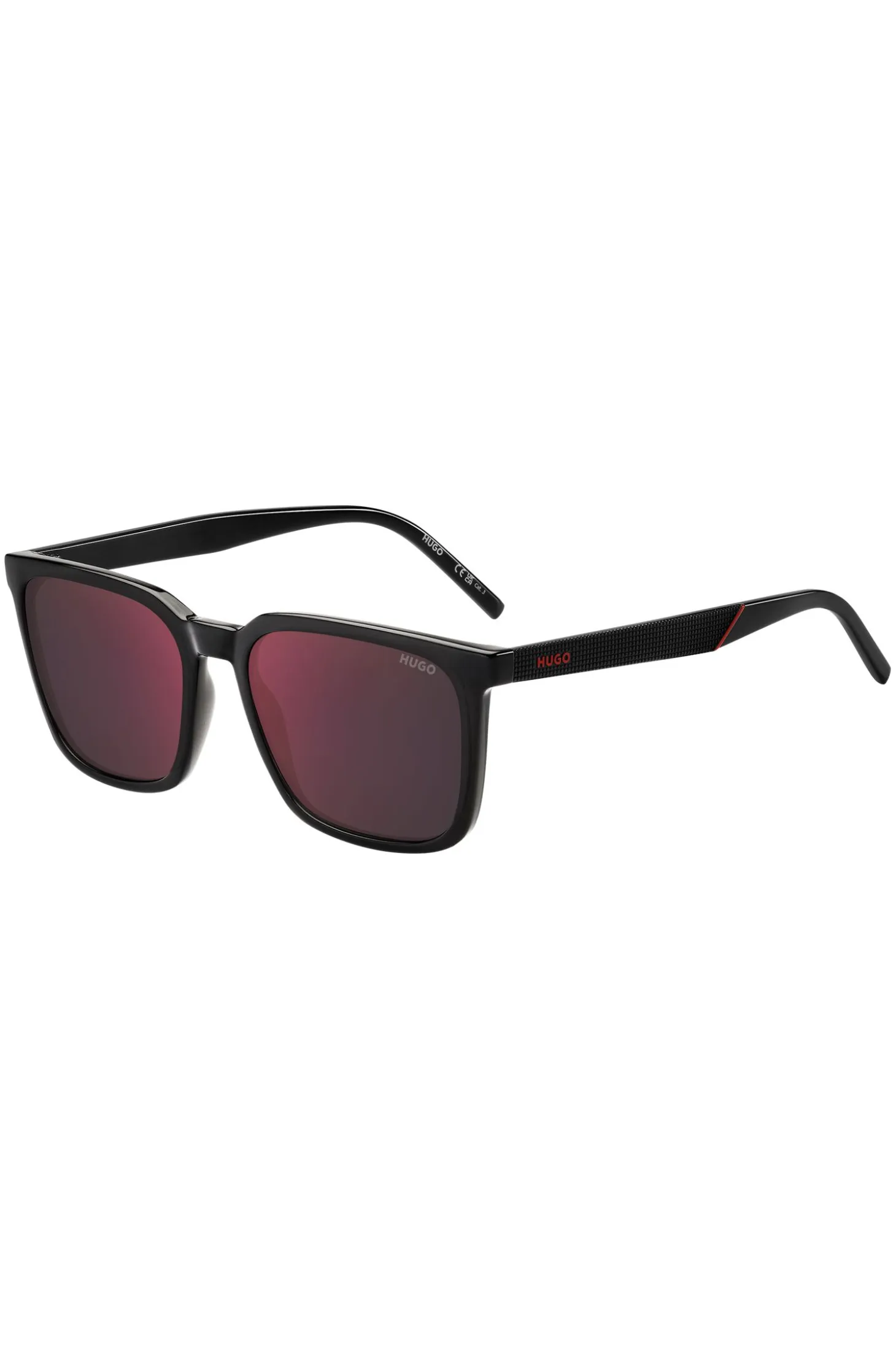 Grey sunglasses with textured temples