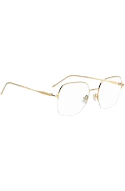 Half-rim gold-tone optical frames with embossed logo