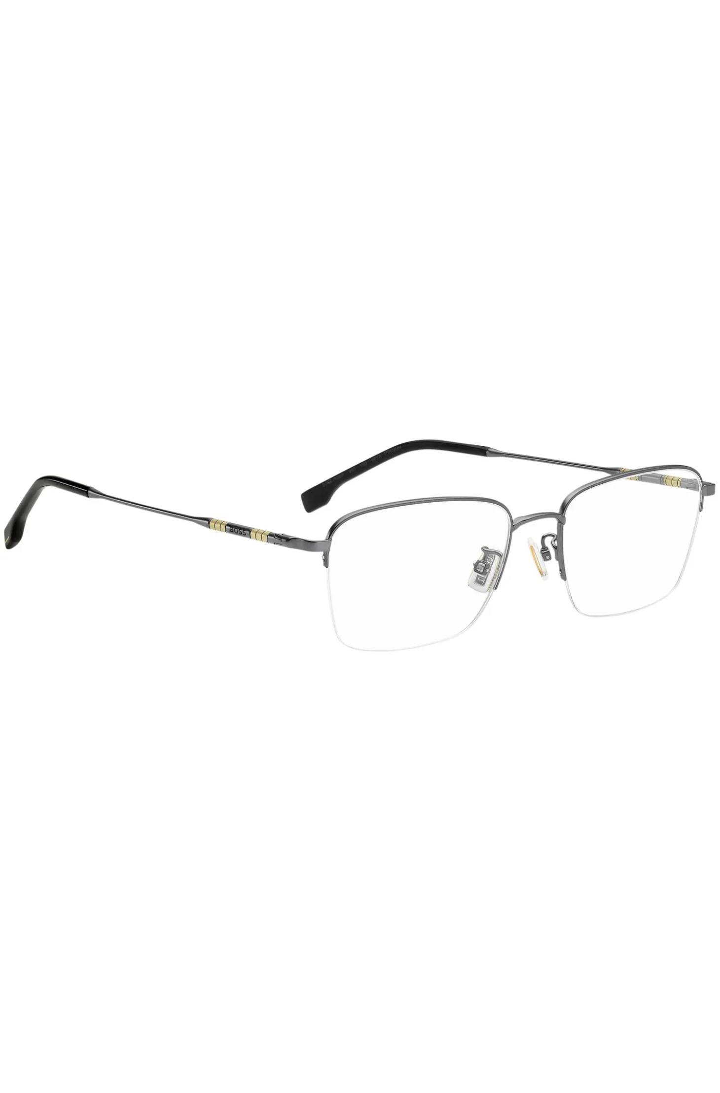 Half-rim optical frames with tubular temples