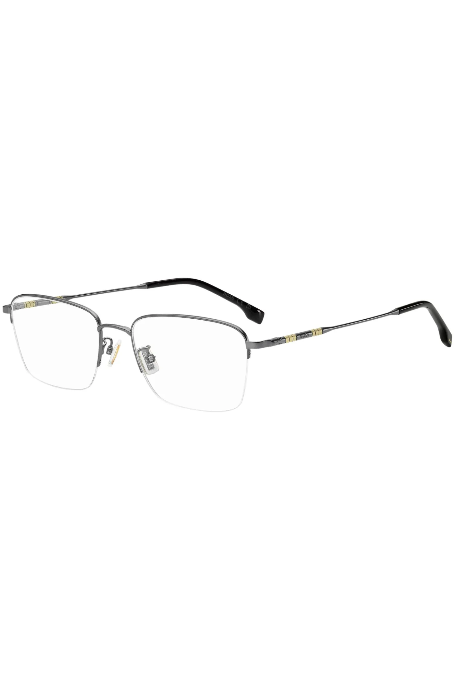 Half-rim optical frames with tubular temples