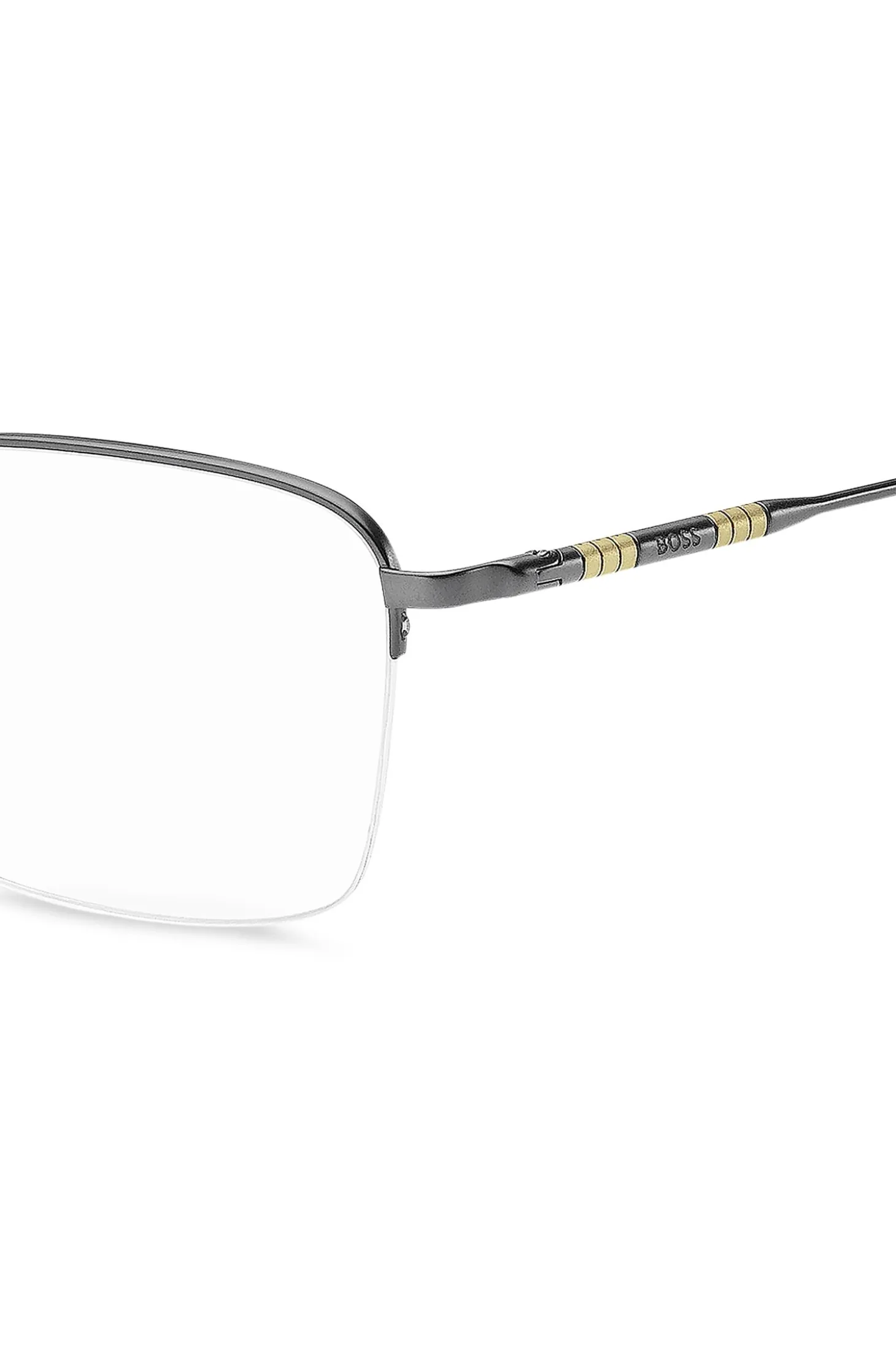 Half-rim optical frames with tubular temples