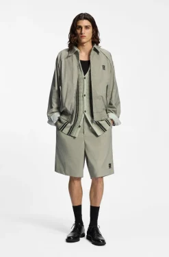 Harrington jacket with houndstooth pattern